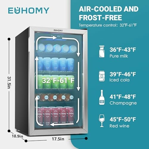 EUHOMY Beverage Refrigerator