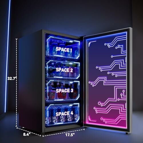 Gaming Light Up Beverage Refrigertor