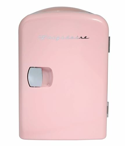 Pink retro-style mini fridge